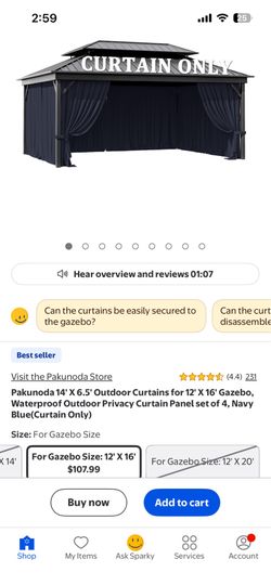 Navy Blue Gazebo Curtain