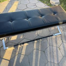 Faux Leather Bedroom Bench, Metal Legs and with Sexy  Stylish Stitching 