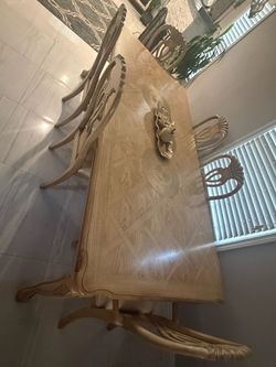 Wood table with 6 chairs