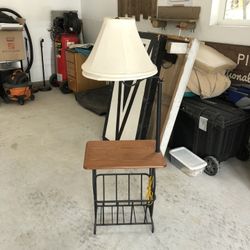 Table Lamp With magazine Rack