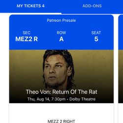 Theo Von 8/14/25-4tickets