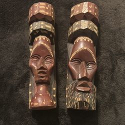 Vintage Jamaican totem statues