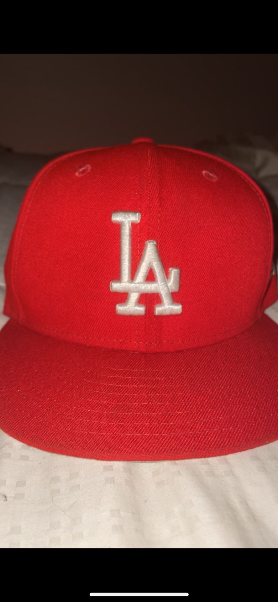 Red LA Dodgers Fitted Hat Size 7