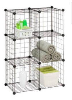 Black Cube Metal Storage Organizer