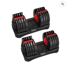 (2 pack) FitRx SmartBell, Quick-Select Adjustable Dumbbell, 5-52.5 lbs. Weight, Black, Single