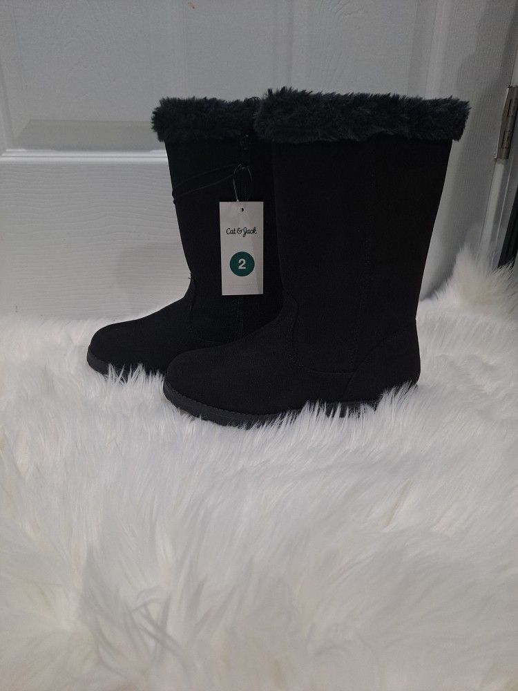 Black Winter Boots Size 2 Cat &jack