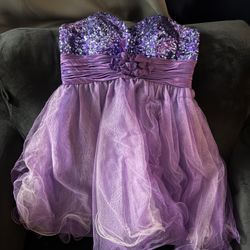 Purple Sequin Dress - Extra Small