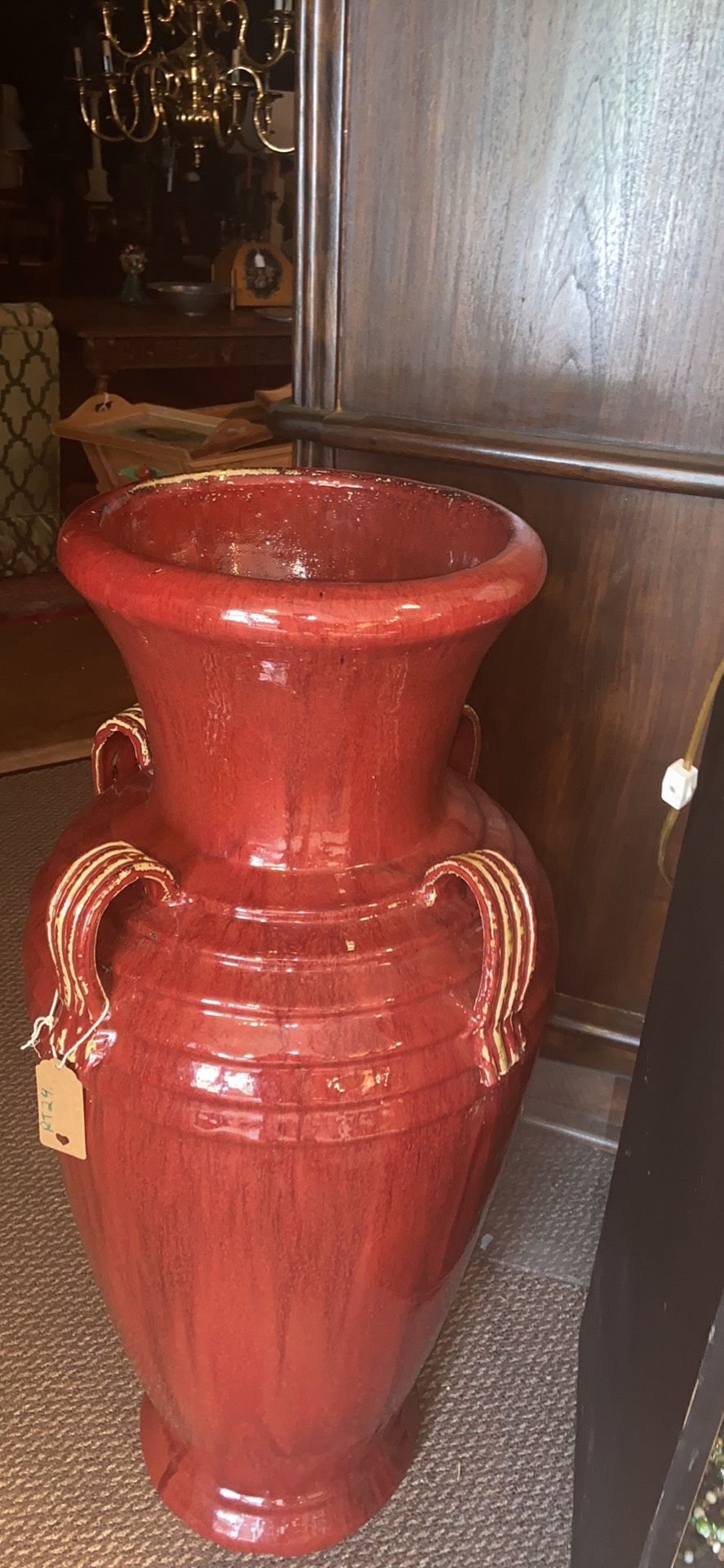 Red Glazed Pottery Urn