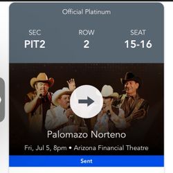 2 VIP Tickets Palomazo Tickets 