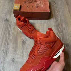 Nigel Sylvester x Jordan Air Jordan 4 OG "Brick By Brick" BIKE Abrasion Resistant Low Top Retro Basketball Shoes Men's Orange Brown 