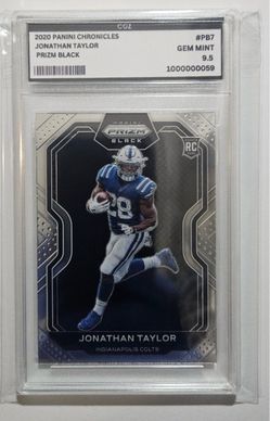 Jonathan Taylor 2020 Panini Chronicles Prizm Black NFL Rookie CGZ 9.5 GEM MINT $25