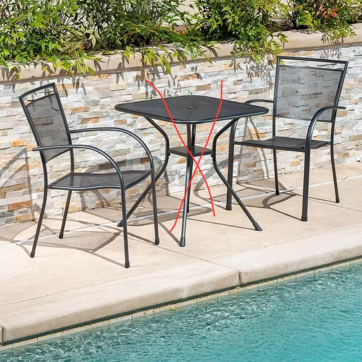 2pcs Steel Mesh Stacking Chairs (not included table)