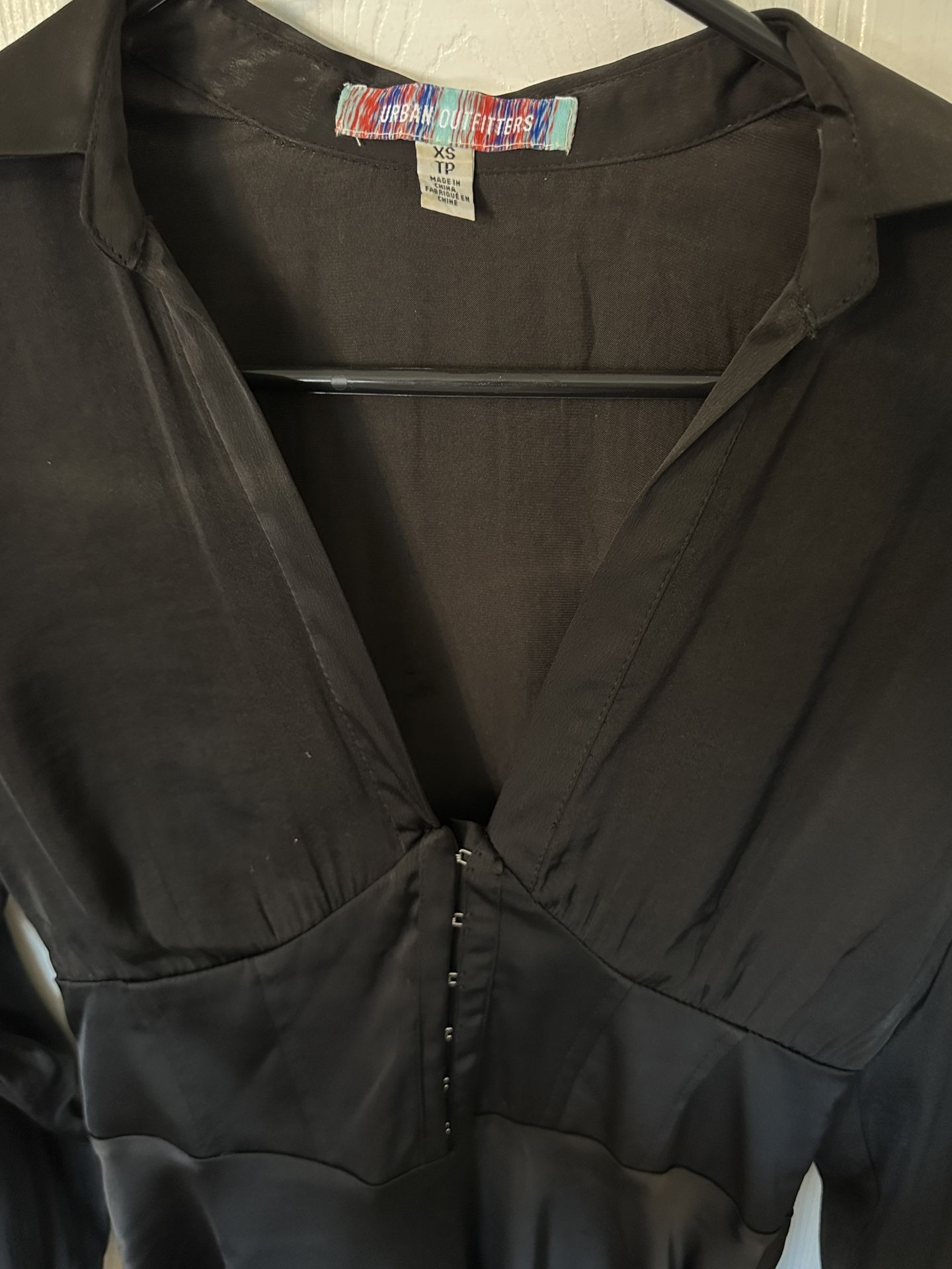 Black Silk/Satin Mini Corset Dress