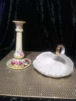 Bundle Vintage Vienna China candlestick and Atelier Cornucopia candy dish. If pic is up it is available