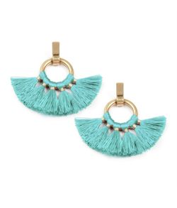 New turquoise tassel earrings