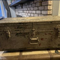 Antique Metal Foot Locker