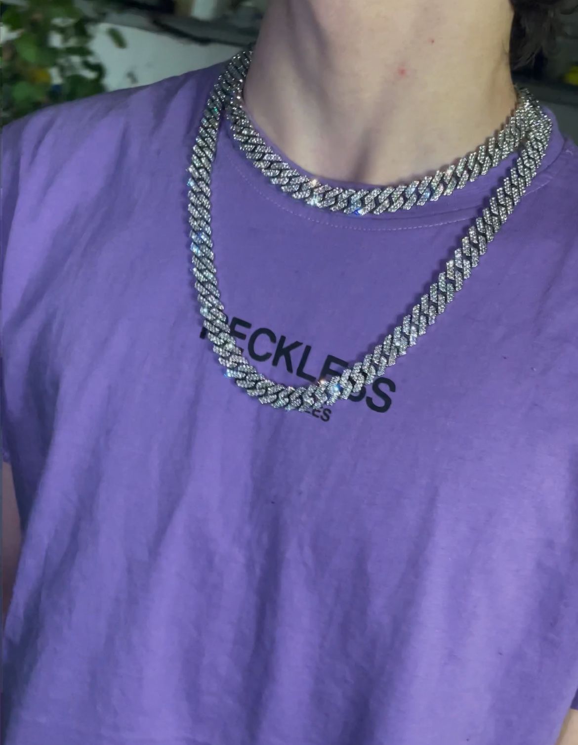 Moissinite Cuban Link Chain  Shoes