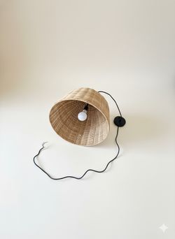 Woven pendant light, boho bell shape