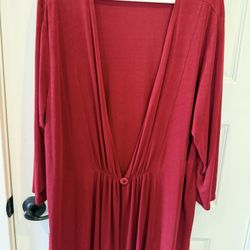 Red Women’s Blouse Slinky Brand Size 2X