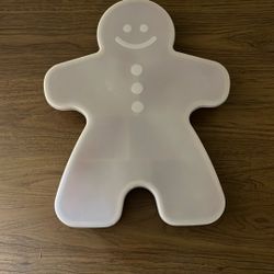 Gingerbread Man Shaped Divided Storage Container & Lid 