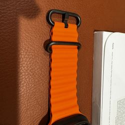 Orange & BLACK TITANIUM GENUINE Apple Watch Ocean Band NOT SOLD IN STORES!