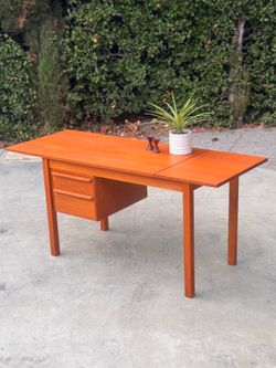 Scandinavian Danish Modern Teak Drop Leaf Desk by G.V. Møbler