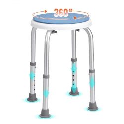 Shower Chair for Inside Shower, 360 Degree Swivel Shower Seat, Adjustable Height Shower Stool, Non-Slip Bench Bathtub Seat Stool for Elderly Disabled 