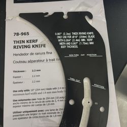 Biesemeyer 78-965 Thin Kerf Riving Knife