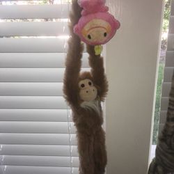 Velcro Arms Hanging Monkey and Velcro Plush friend