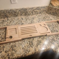 Wooden Bathtub Caddy 