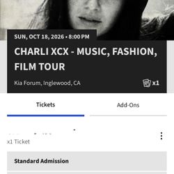 1x Ticket - Charli XCX in L.A Sunday 10/18