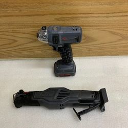 Lot Of 2 Ingersoll Rand, Polisher Sander and Reciprocaying Saw 12V and Battery