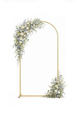 Toolterritary 8 FT Wedding Arch Backdrop Stand, Stable Heavy Duty Metal Wedding Arch Frame for Ceremony, Reinforced Balloon Arch Stand for Birthday Pa