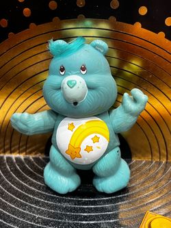 CAREBEAR WISHBEAR VINTAGE 1983POSABLE 3 1/2 INCH TEAL COLORED FIGURE