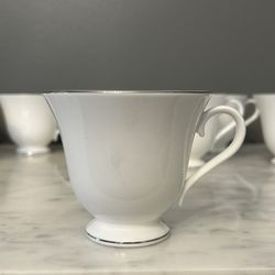 Wedgewood Signet Platinum Tea Cups- Set Of 8