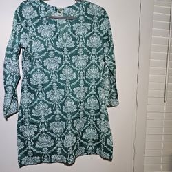 Dolma Green Damask Cotton Tunic