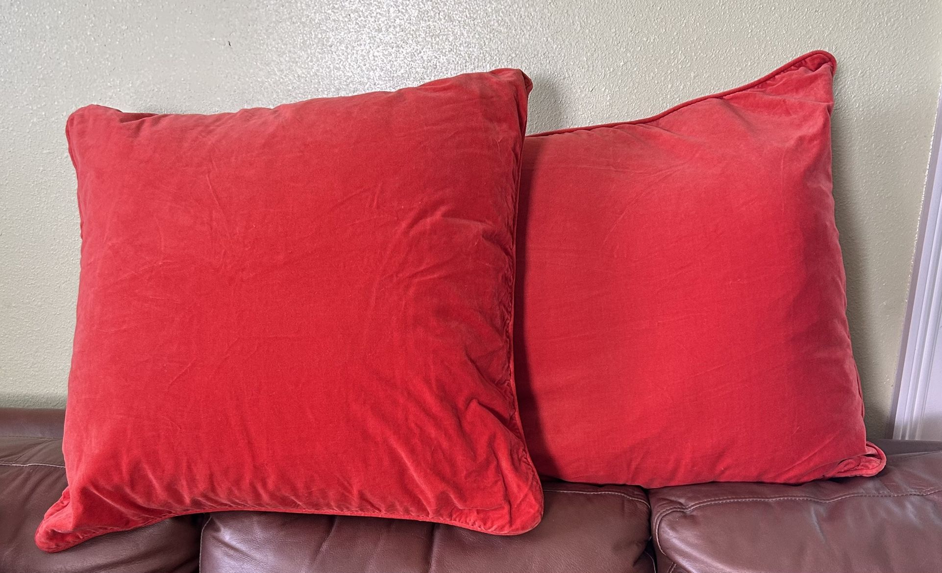 Vintage IKEA Crushed Velvet Orange Pillow Covers