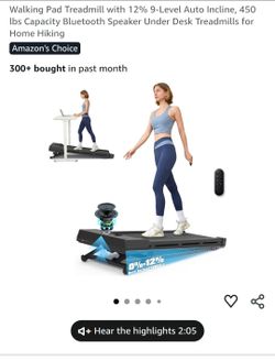 NEW Walking Pad treadmill with 12% incline supports 450 lb