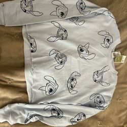 Disney stitch cropped blue sweater