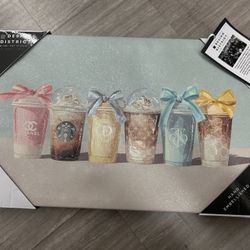 NWT Hand Embellished  Coffee Cup Wall Art