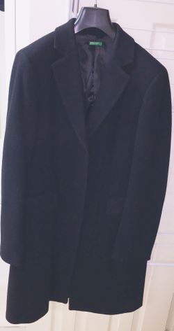 Black BENETTON mid-length wool coat