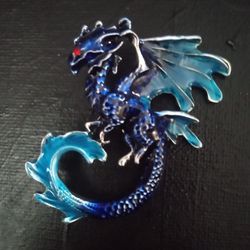 Blue Dragon Brooch Pendant