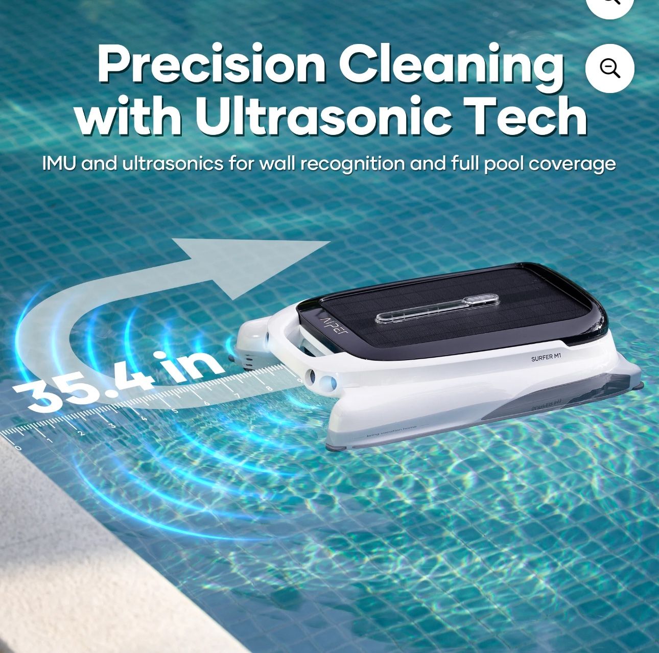 Aiper Surfer M1 Limpiador de Superficies Robótico para Espumadera de Piscina Automática con Control de Aplicación y Energía Solar