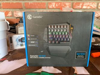GameSir GK100 - One-hand mechanical gaming keyboard and mini gamepad with 34 programmable keys with LED light and backlit USB cable for PUBG FORTNITE