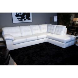 2 Piece White Sectional With Chaise 