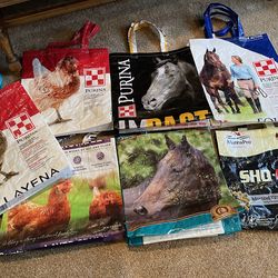 Recycled Farm Horse and Chicken Feed Bags Made Into Shopping Bags