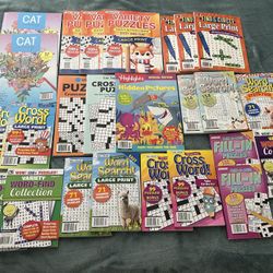 Lot of crossword, coloring book, word search books.  $15 for the lot