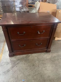 2-Drawer Mahogany Lateral File Cabinet