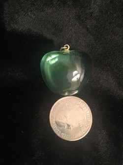 Vintage Clear Plastic Apple Pendant