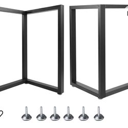 Metal Table Legs Square Tube Table Legs,Heavy Duty Desk Legs Dining Table Legs Industrial Furniture Legs Table lega , Coffee Table Legs,Set of 2 28” H